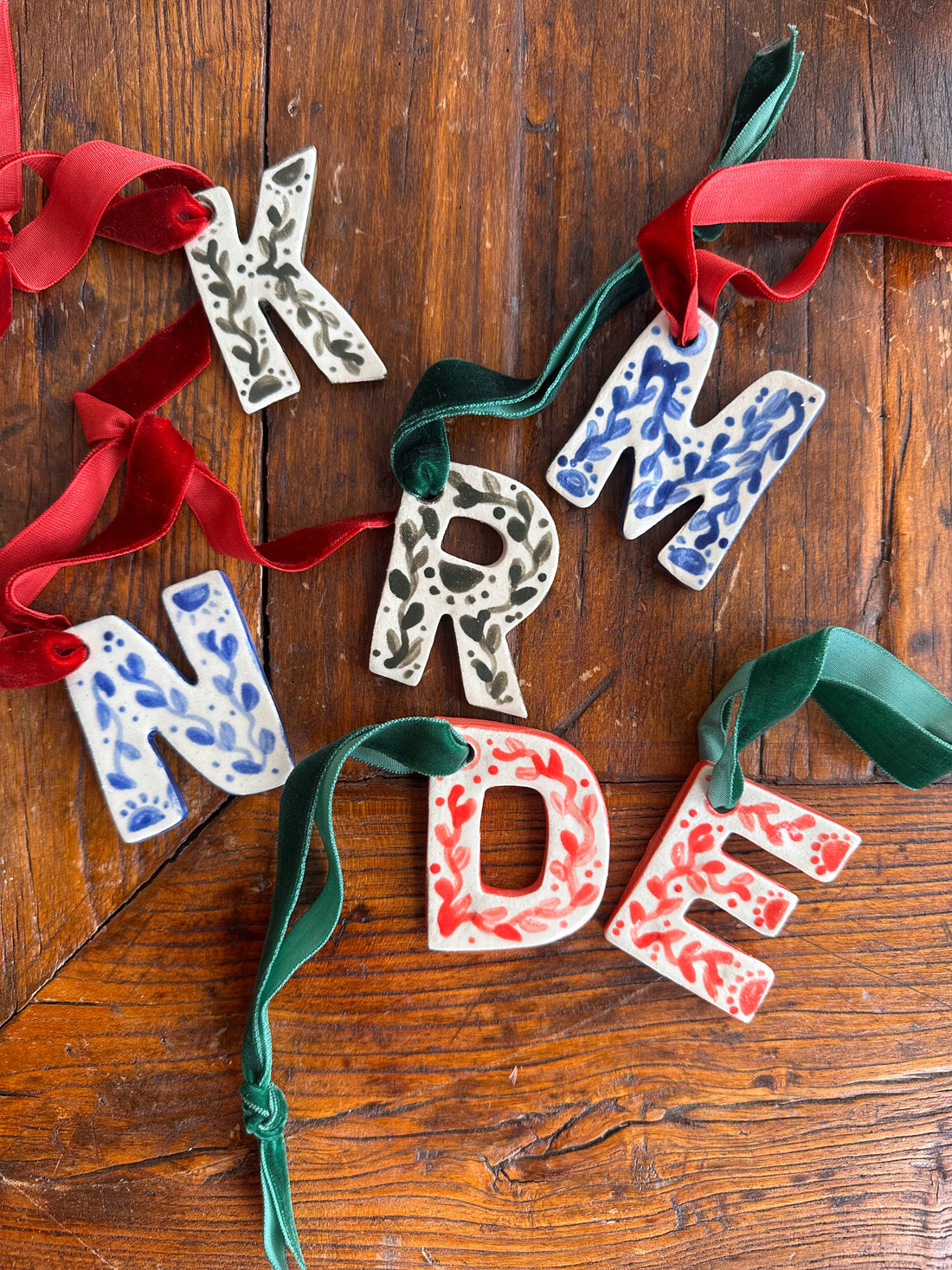Hand-painted Letter Ornaments